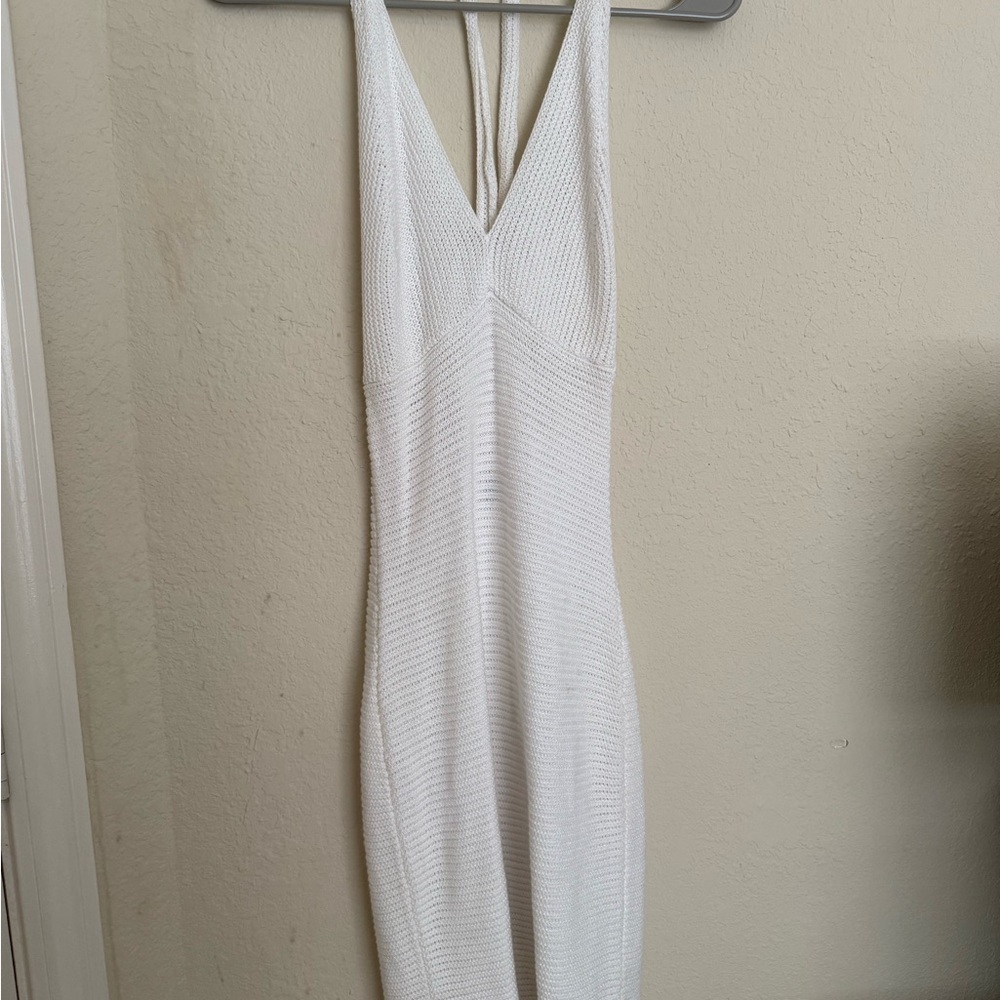 White Knit Coverup Dress